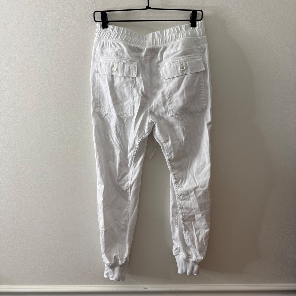 James Perse Los Angeles White Cotton Blend Drawstring Jogger Pants Size 2 - Picture 6 of 11